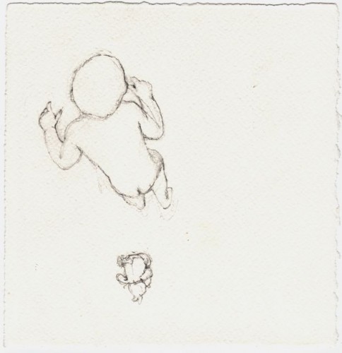 Above him, pencil on cotton rag paper, 19x19cm, 2010