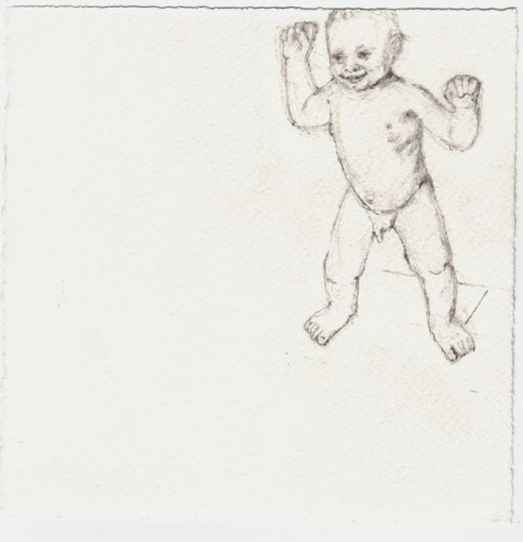 Standing giant, pencil on cotton rag paper, 19x19cm, 2010