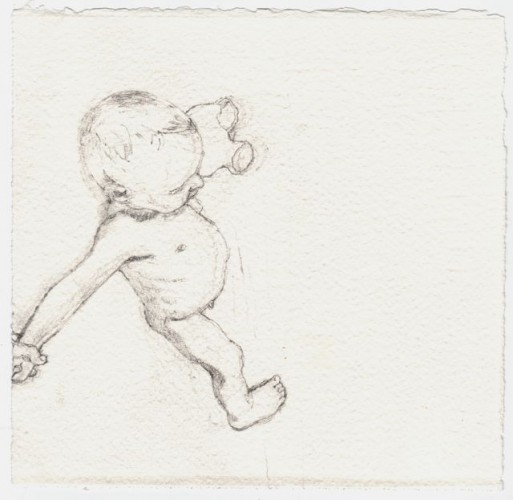 Hand holding one, pencil on cotton rag paper, 19x19cm, 2010