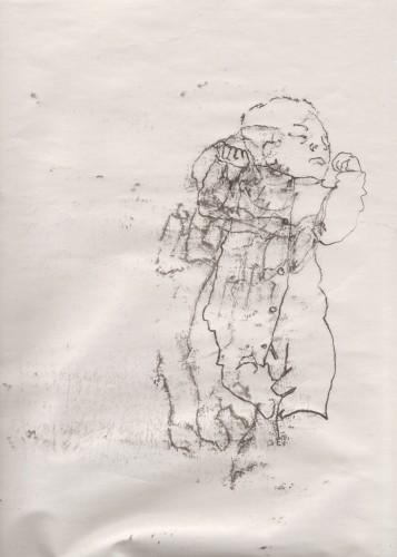 New born: eight, mono print on paper, 2010