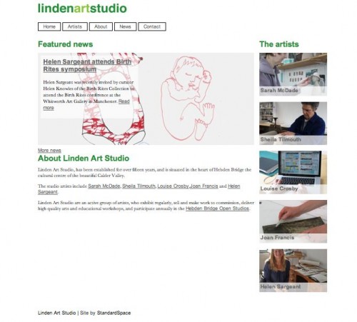 shot of linden art website